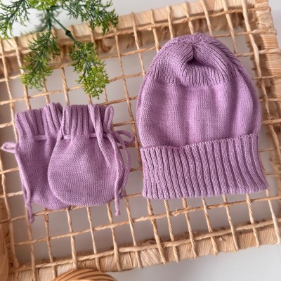 kit touca e luva- lilás